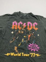 Shirt Mens S Black Old Navy AC/DC World Tour Graphic Tee Crewneck Tagless Cotton