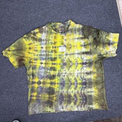 Jordan T-Shirt Mens XL Yellow Olive Tie Dye Flight Jumpman Logo CUSTOM OOAK