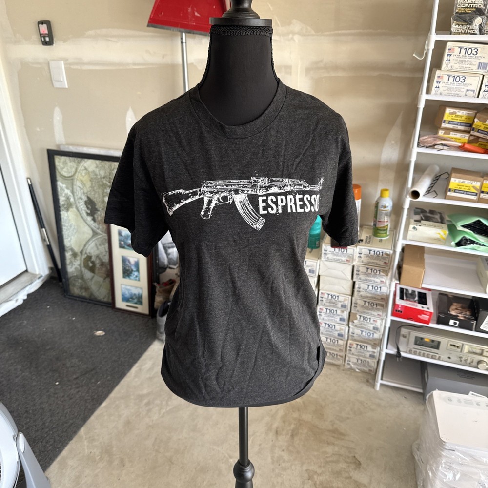 Black Rifle Coffee & Company Logo BRCC Espresso T-Shirt Charcoal Small New