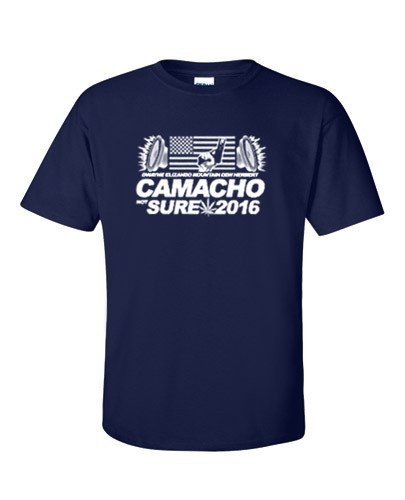 CAMACHO / Not SURE 2016 T-SHIRT Idiocracy Movie Anti Trump Democrat Funny Mens
