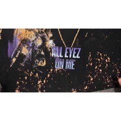 2Pac Mens T-Shirt All Eyez On Me Bleached Tie Dye Graphic Large