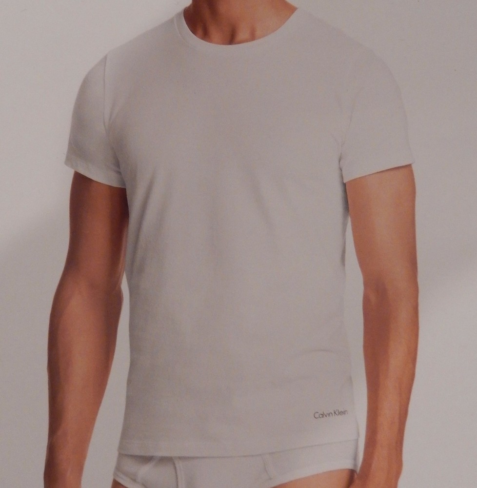 1 CALVIN KLEIN MENS 100% COTTON T-SHIRT /UNDERSHIRT WHITE CREW NECK S M L XL XXL