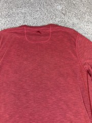 Tommy Bahama Soft Knit T Shirt Poly Blend Suede Plush Tee Size Small Red