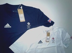 Adidas Training Shirt Team GB Olympic 100% Cotton White Blue XS S M L XL 2XL 3XL