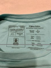 Patagonia P-6 Logo T Shirt Mens XL Blue Turquoise Graphic Tee