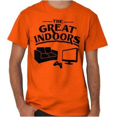Funny Video Game The Great Indoors Introvert Mens Casual Crewneck T Shirts Tees