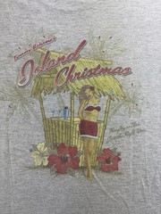 Tommy Bahama Mens Size Medium Gray Graphic T Shirt Island Christmas Naughty Nice