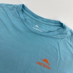 Tommy Bahama T-Shirt Mens Large Blue Rum Parrots Tropical Beach Vacation Party