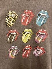 Rolling Stones T-Shirt Men’s XL Gray Graphic Tee Multi-Logo Tongue Distressed