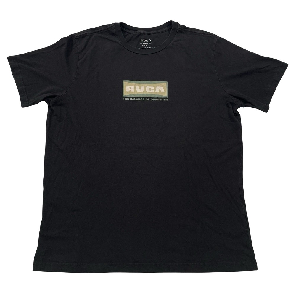 RVCA The Balance of Opposites Chest Graphic Size M Black Tee (Retail $35)