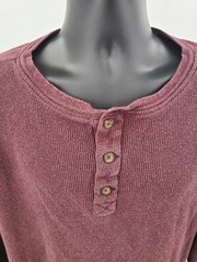 Foundry Supply Co Henley Shirt Adult 2XLT TALL Red Thermal Outdoor Men !