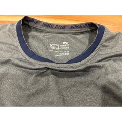 Nike Pro Milwaukee Brewers MLB Shirt Mens XXL Gray Navy Blue Fit Dry Athletic