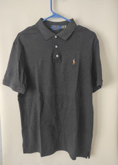 Polo Ralph Lauren Men’s Classic-Fit Polo Shirt Gray Short Sleeve Button logo M