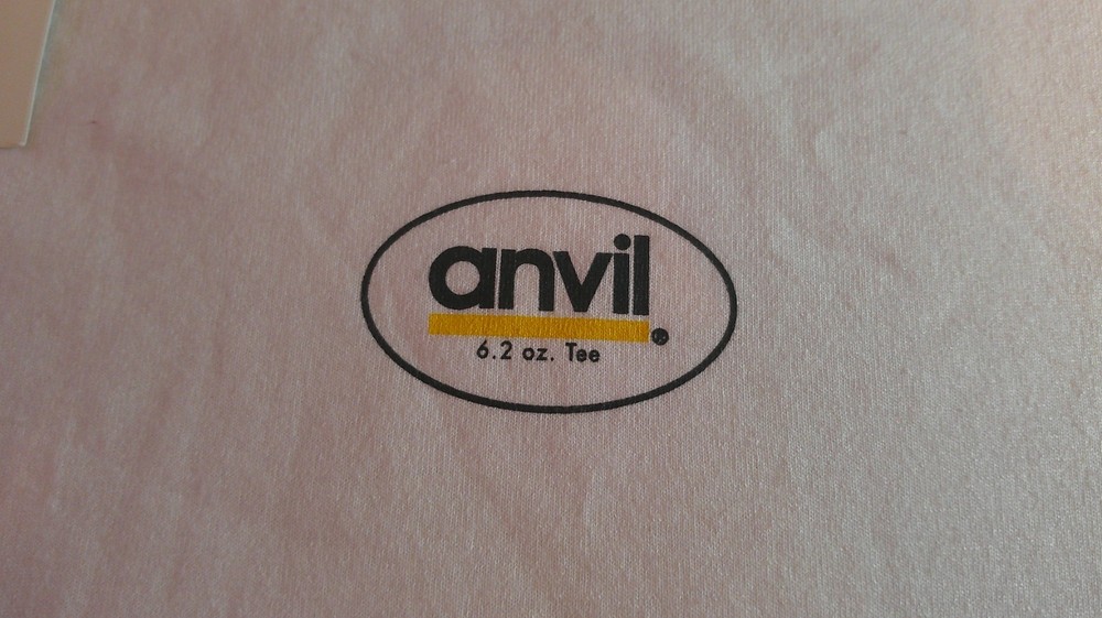 Anvil 6.2 Tee Shirt Large White Black Yellow 50/50