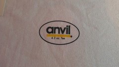 Anvil 6.2 Tee Shirt Large White Black Yellow 50/50