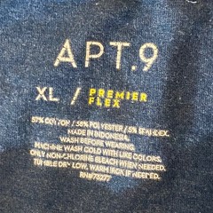 APT.9 T-Shirt Mens XL Teal Navy Color Block Short Sleeve Crew Neck Premier Flex