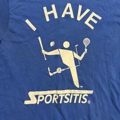 Vintage / Y2K Funny “I Have Sportsitis” Blue Medium Graphic T Shirt 90s Sports