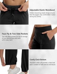 Womens Joggers Yoga Pants Pockets Running Sweatpants High Waisted Stretchy