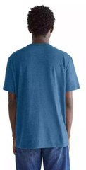 Lucky Brand Crewneck Ribbed Collar Side Slip Hem Short Sleeve Jersey Tee Blue S