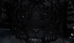 New Men Luxury Tiger Rhinestones Fashion Black Green T-Shirt High Quality