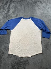 Vintage Augusta Sportswear Raglan Shirt Mens Large White Blue 3/4 Sleeve Tee 70s