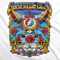 GRATEFUL DEAD-FLYING SYF- STEAL YOUR FACE-WHITE T-SHIRT S-M-L-XL-2X-3X-4X-5X-6X