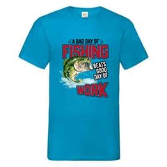 Fishing Beats Bad Day At Work Humour Novelty T Shirt Various Colours And Sizes