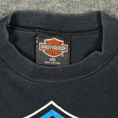 VTG 1991 Harley Davidson Shirt Mens Medium Blue Flames Gator Seminole FL Biker *
