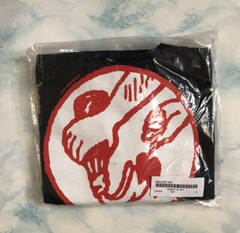New SS 18 Supreme Molotov logo Navy Tee Sz M !! box cdg sade shop motion cross
