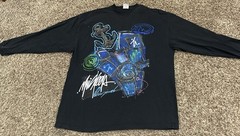 Vintage Y2K Miskeen Originals Black Hand Painted Shirt Skate Hip Hop Mens Sz 2XL