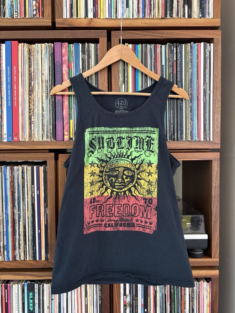 Sublime Black Tank Top Tee Shirt Sz M Medium 40 oz Freedom Band Music 90s