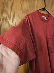 VTG 90s Russell Athletic Pro Cotton Pocket Blank T-Shirt Medium Boxy Faded Red