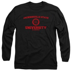 Jacksonville State Uni Adult Long Sleeve T-Shirt Circle Logo, Black, S-3XL