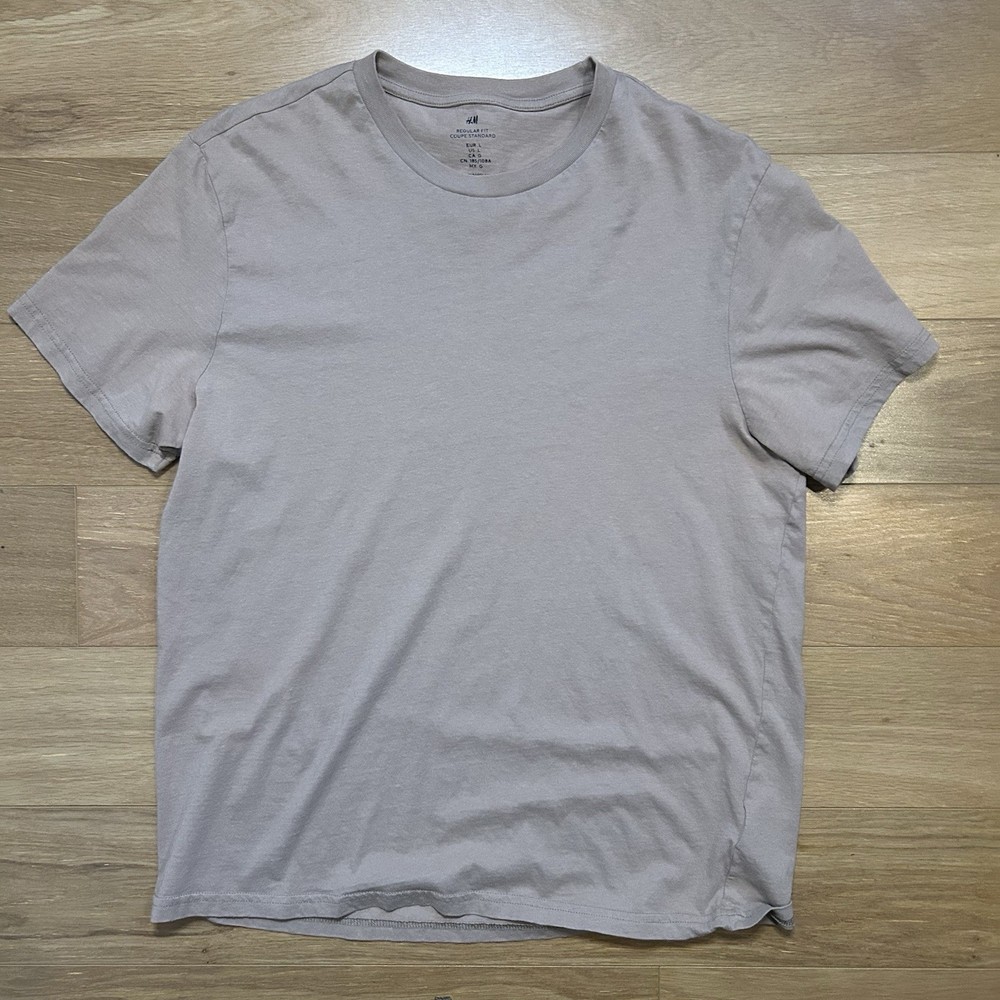 H&M Short Sleeve Men’s T-Shirt Tan Beige Casual Cotton Tee Medium M