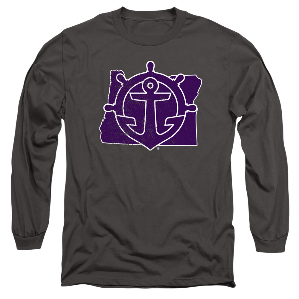 Uni of Portland Adult Long Sleeve T-Shirt Shape, Charcoal, S-3XL