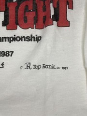 Vtg 80s Boxing Shirt The Super Fight Mens White S Hagler VS Leonard Fits XS 1987