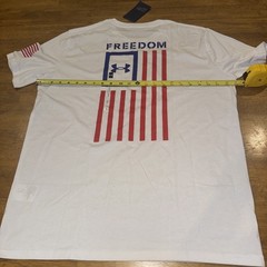 Under Armour 1370810 101 Men’s UA Freedom USA Flag T-Shirt Large White New Tags