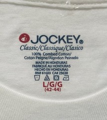 SEALED © 2004 JOCKEY CLASSIC Adult Size L 100% Combed Cotton T-SHIRTS