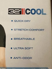 32 Cool Degrees Men’s 3pk Shirt Short Sleeve Crew Neck Black Medium Anti Odor