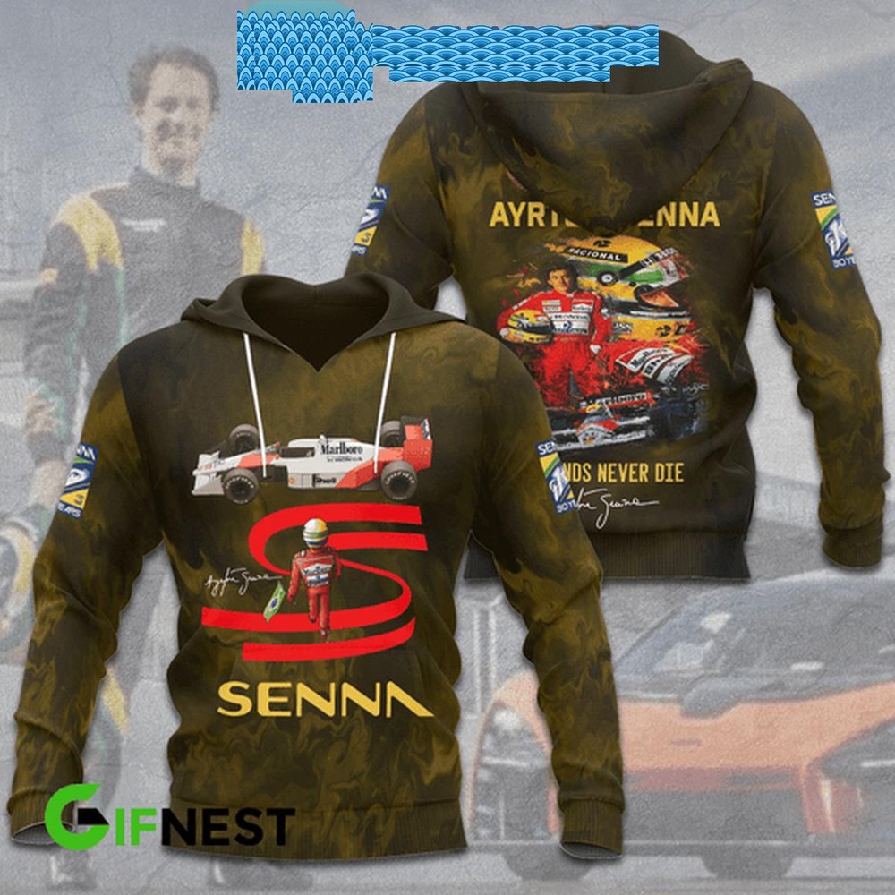 2024 Ayrton Senna Legends Never Die F1 Champions Hoodie T-Shirt