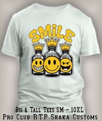 Captain Smiley Face Lean Team Graphic Big &Tall Sm T Streetwear Hip Hop Party T