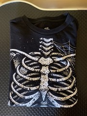 Halloween T Shirt Black Skeleton Bones Spooky Cool Kewl Size M 38-40