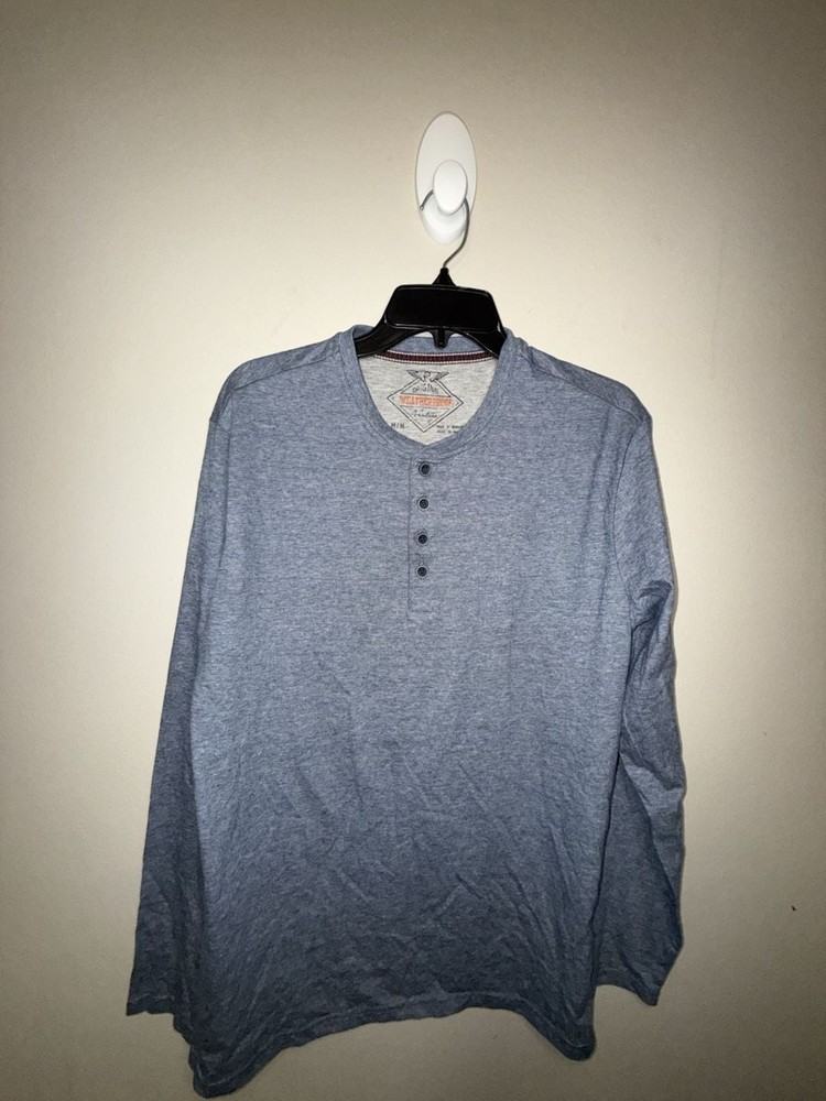 Weatherproof Vintage Long Sleeve Mixy Henley in Blue Heather