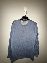 Weatherproof Vintage Long Sleeve Mixy Henley in Blue Heather