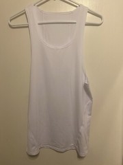 Super Body Men’s Tank Top Muscle Tank Top NWOT White Silkie Stretch Blend Medium