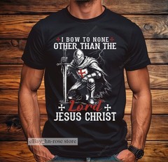 Christian Warrior T-shirt Templar Knight Armor of God Cross Tee for Men of Faith