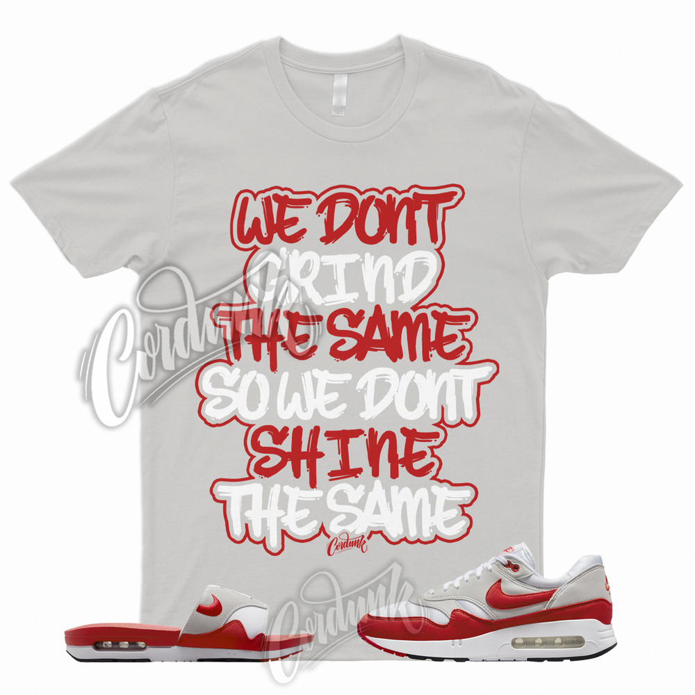 GRIND Shirt to Match Air Max 1 ’86 OG Big Bubble University Red Slide Sport Grey