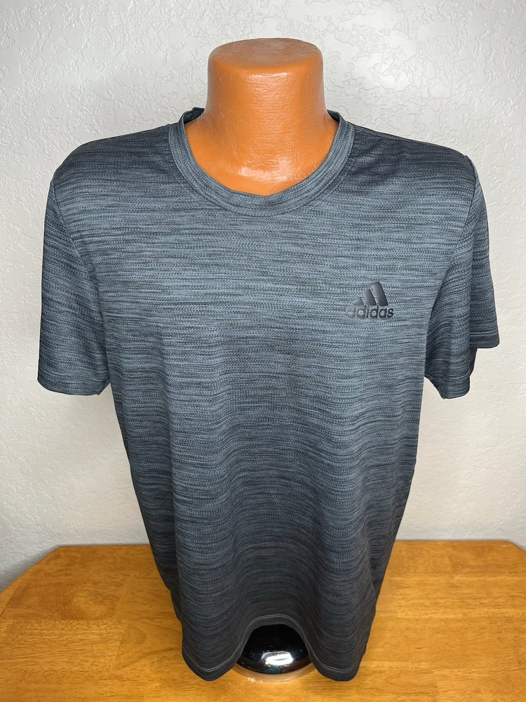 Men’s Adidas ClimaLite S/S Athletic T-Shirt Large L – Dark Gray – Polyester
