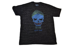 Suicide Squad Mens Joker Crazy Face Dark Charcoal Heather Shirt New S-2XL