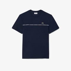 Lacoste Men’s Regular Fit Navy Blue Logo Striped T-shirt Medium